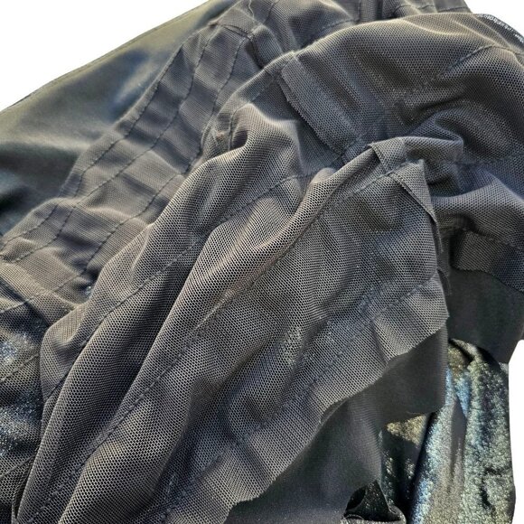 JS Collections Spaghetti Strap Layered Sheath Black Silver Metallic Womens 8 NWT - Picture 9 of 12